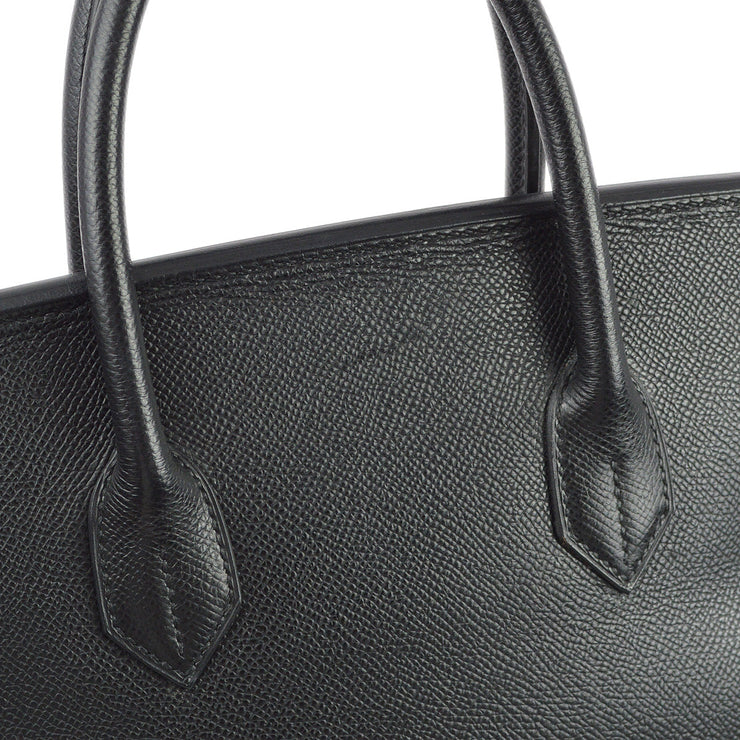 Hermes 2006 Black Epsom Haut a Courroies 32 Handbag