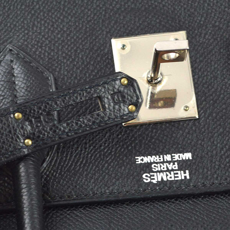 Hermes 2006 Black Epsom Haut a Courroies 32 Handbag