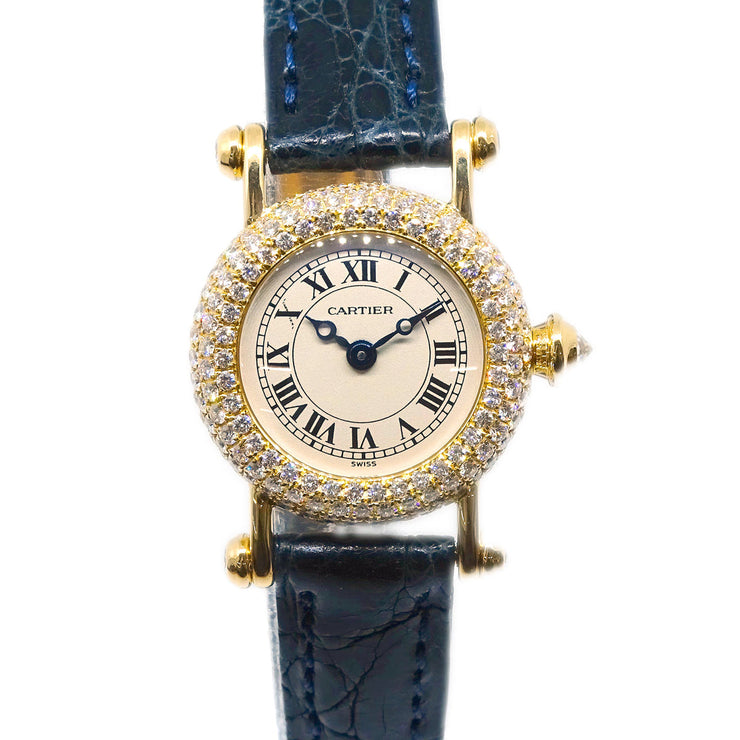 Cartier Mini Diabolo Watch Navy 18KYG Diamond