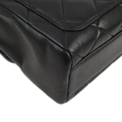 Chanel 1996-1997 Black Lambskin Straight Flap Chain Shoulder Bag
