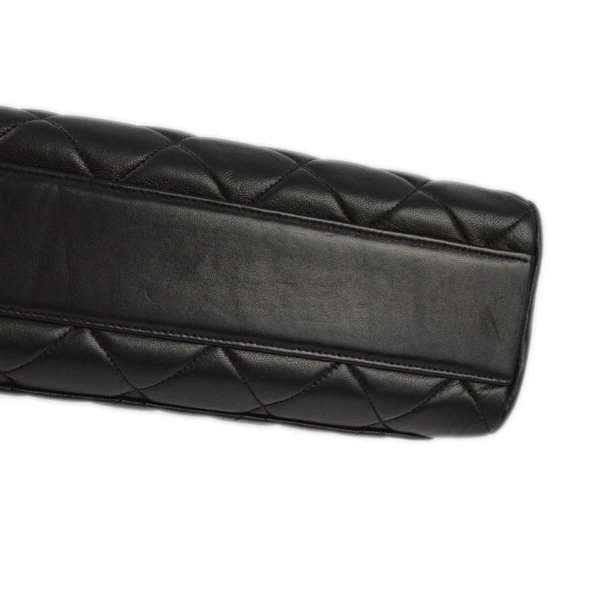 Chanel 1996-1997 Black Lambskin Straight Flap Chain Shoulder Bag