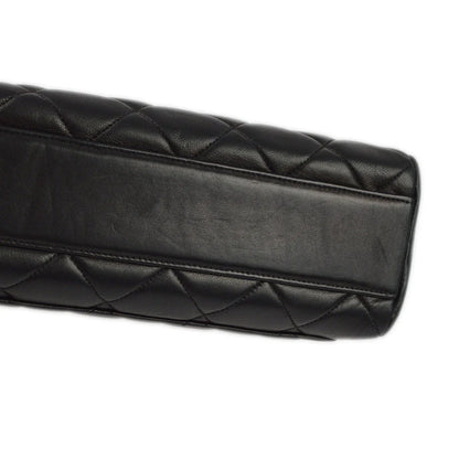 Chanel 1996-1997 Black Lambskin Straight Flap Chain Shoulder Bag