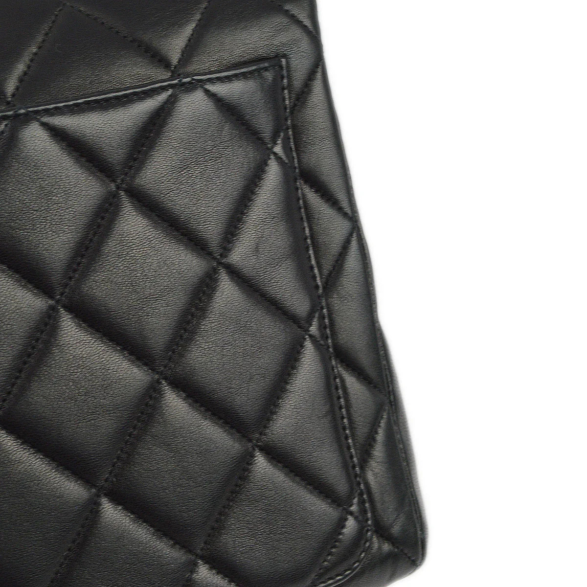 Chanel 1996-1997 Black Lambskin Straight Flap Chain Shoulder Bag