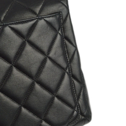 Chanel 1996-1997 Black Lambskin Straight Flap Chain Shoulder Bag
