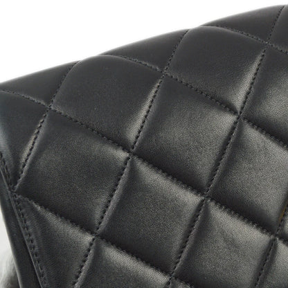 Chanel 1996-1997 Black Lambskin Straight Flap Chain Shoulder Bag