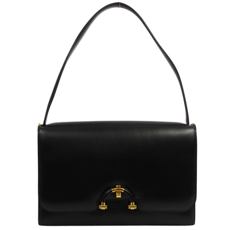 Hermes * 1974 Black Box Calf Handbag