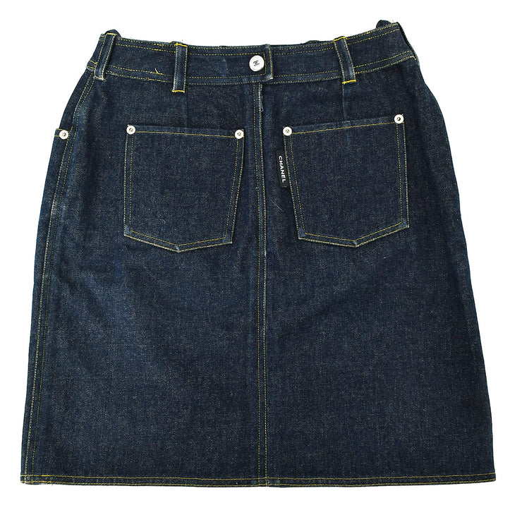 Chanel Denim Skirt Indigo #38