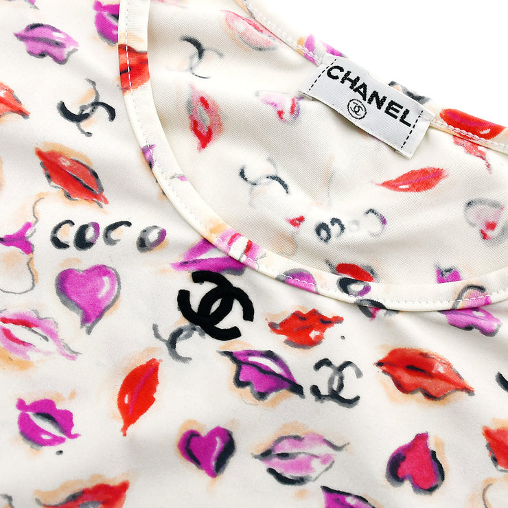 Chanel Lipstick Cropped T-shirt Ivory #42