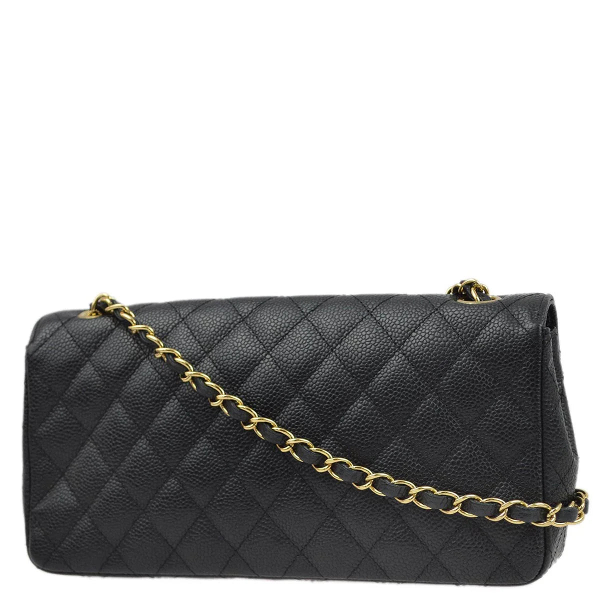 Chanel 2005-2006 Black Caviar East West Shoulder Bag