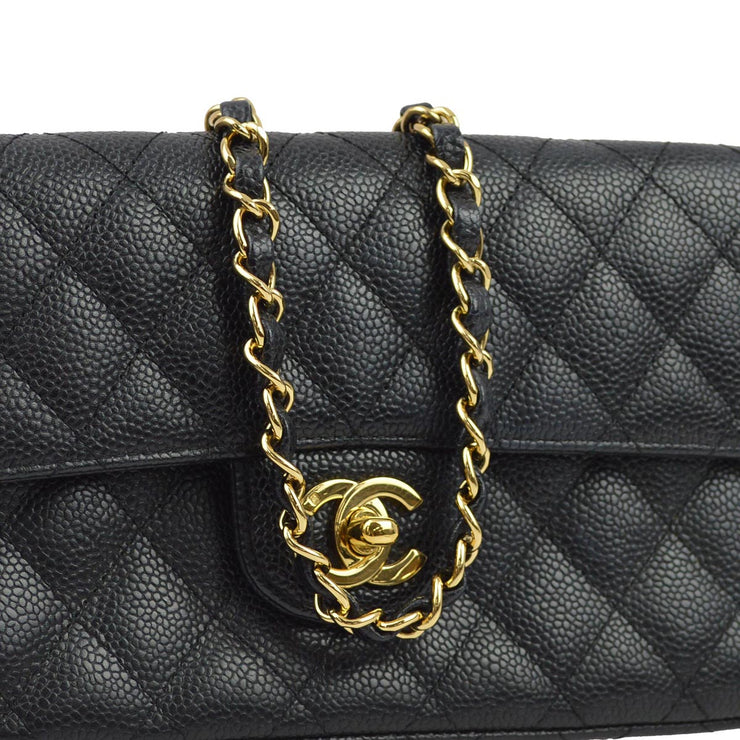 Chanel 2005-2006 Black Caviar East West Shoulder Bag