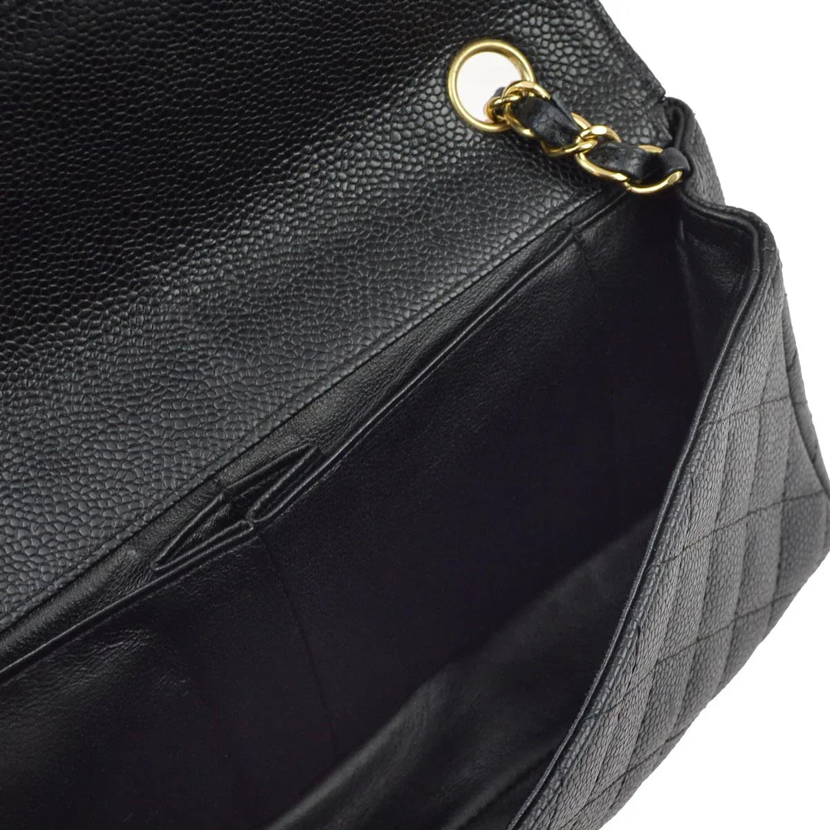 Chanel 2005-2006 Black Caviar East West Shoulder Bag