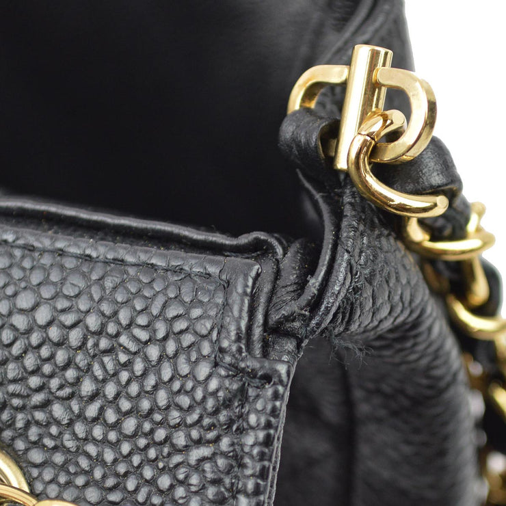 Chanel 2005-2006 Black Caviar East West Shoulder Bag