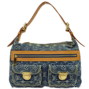 Louis Vuitton 2006 Blue Monogram Denim Baggy PM Shoulder Bag M95049