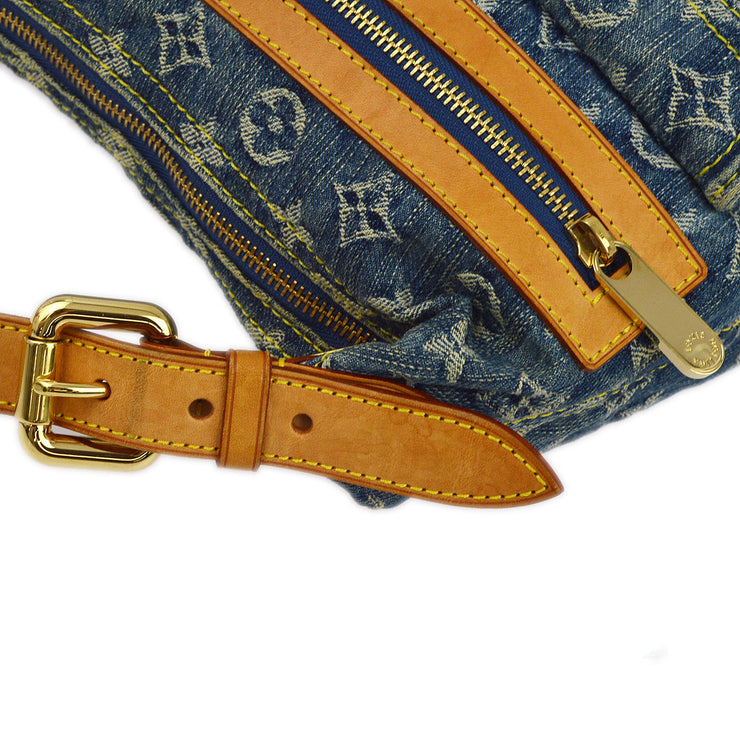 Louis Vuitton 2006 Blue Monogram Denim Baggy PM Shoulder Bag M95049