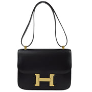 Hermes 2001 Black Box Calf Constance 23 Shoulder Bag