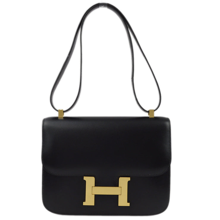 Hermes 2001 Black Box Calf Constance 23 Shoulder Bag