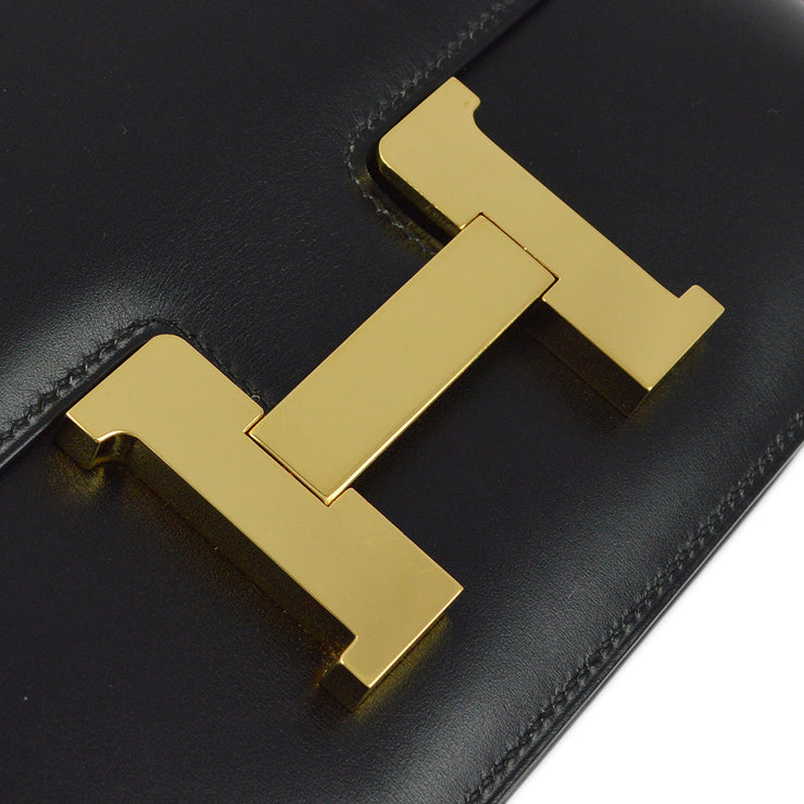 Hermes 2001 Black Box Calf Constance 23 Shoulder Bag