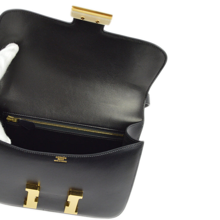 Hermes 2001 Black Box Calf Constance 23 Shoulder Bag