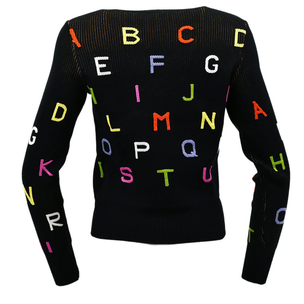 Chanel Alphabet Pattern Cardigan Black 01A #36