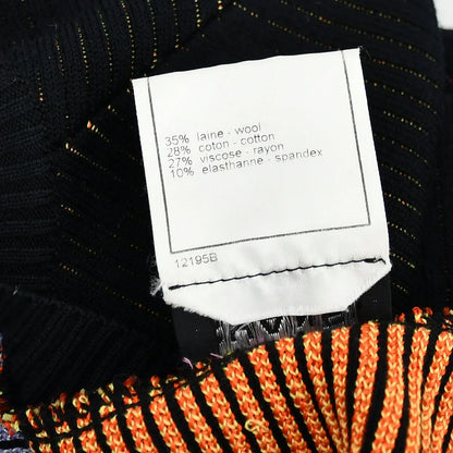 Chanel Alphabet Pattern Cardigan Black 01A #36