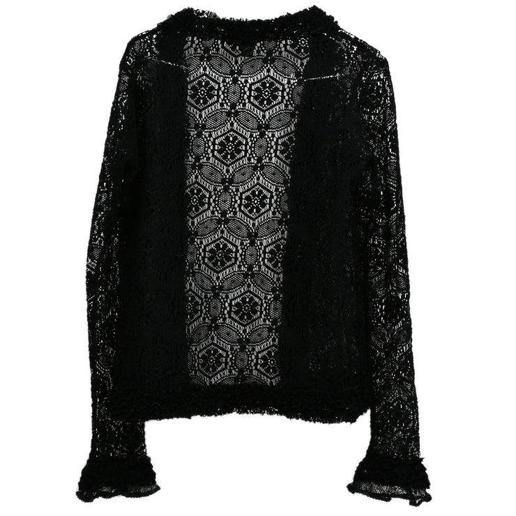 Chanel Lace Cardigan Black 04A #40