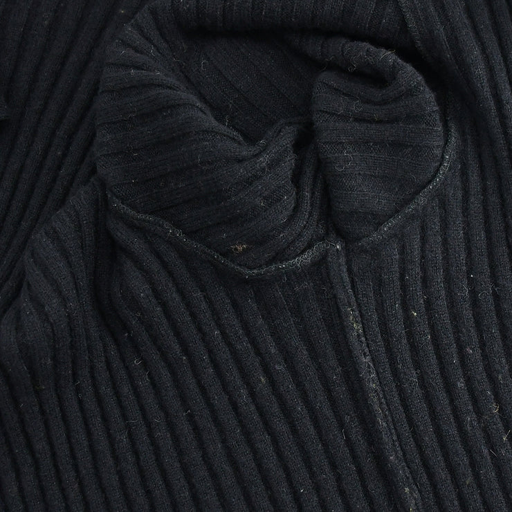 Chanel Zip Up Emblem Sweater Black #44