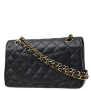 Chanel 2003-2004 Black Caviar Small Classic Double Flap Shoulder Bag