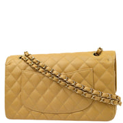 Chanel 2003-2004 Beige Caviar Medium Classic Double Flap Bag