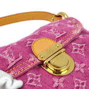 Louis Vuitton 2006 Pink Monogram Denim Mini Pleaty Handbag M95216