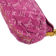 Louis Vuitton 2006 Pink Monogram Denim Mini Pleaty Handbag M95216