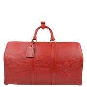 Louis Vuitton 1996 Red Epi Keepall 50 Travel Handbag M42967