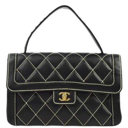 Chanel 2004-2005 Black Calfskin Wild Stitch Handbag