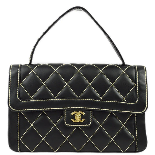 Chanel 2004-2005 Black Calfskin Wild Stitch Handbag