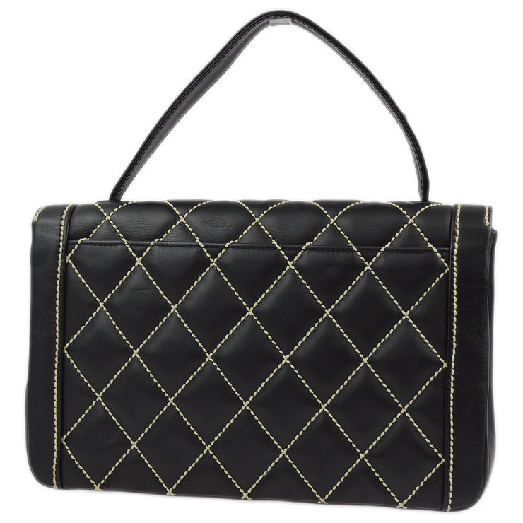 Chanel 2004-2005 Black Calfskin Wild Stitch Handbag