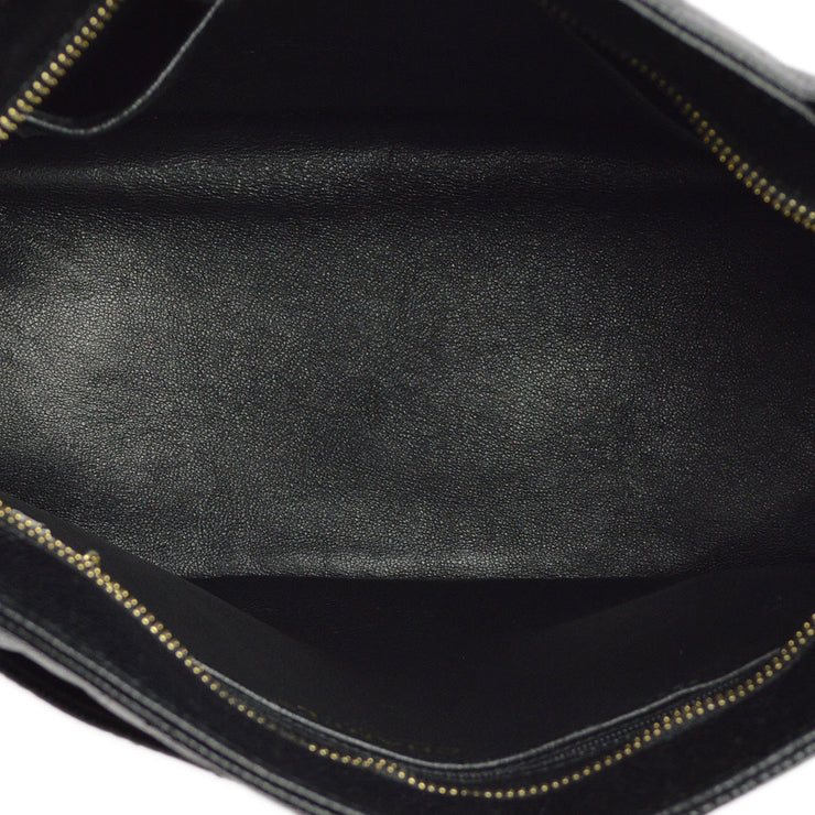 Chanel 2004-2005 Black Caviar Medallion Tote Handbag