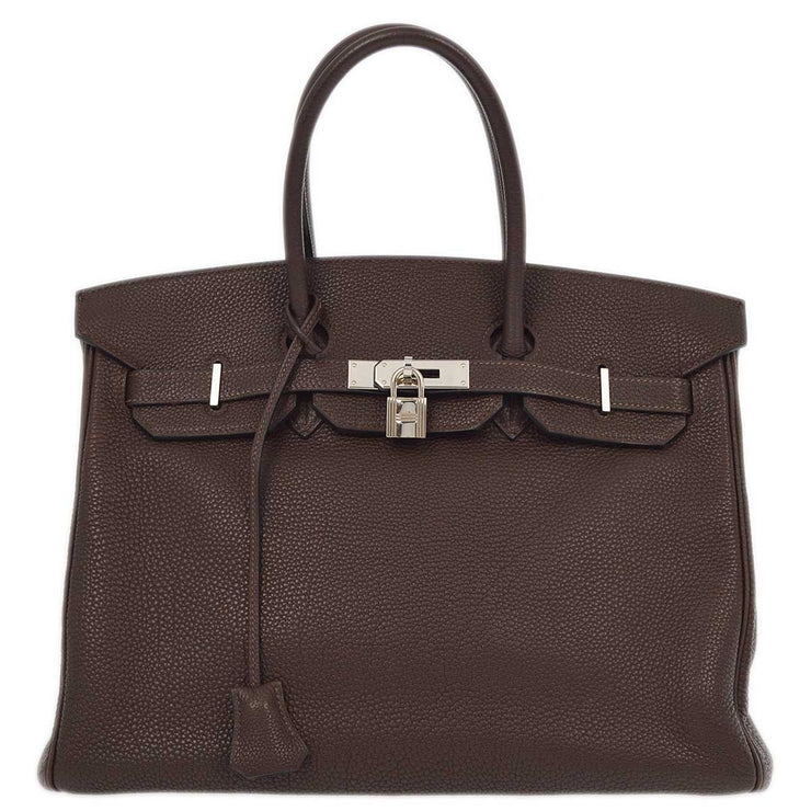 Hermes 2006 Chocolat Togo Birkin 35 Handbag