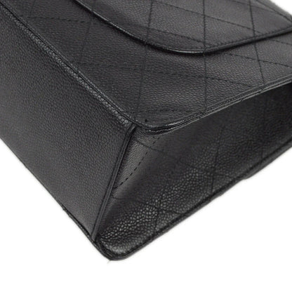 Chanel 1997-1999 Black Caviar Single Flap Shoulder Bag