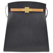 Hermes 1991 Black Natural Ardennes Vache Kelly Sport GM Shoulder Bag