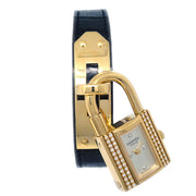 Hermes Kelly Watch Black 18KYG Diamond Crocodile