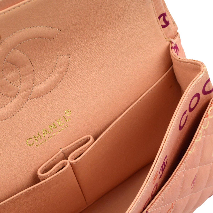 Chanel 2001-2003 Pink Coco Classic Double Flap Medium Shoulder Bag