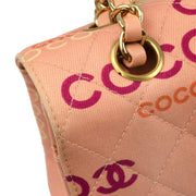 Chanel 2001-2003 Pink Coco Classic Double Flap Medium Shoulder Bag