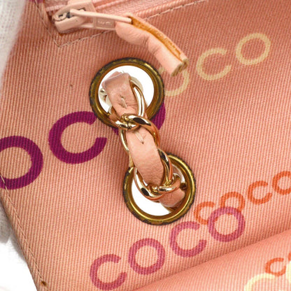 Chanel 2001-2003 Pink Coco Classic Double Flap Medium Shoulder Bag