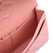 Chanel 2004-2005 Pink Caviar Medium Classic Double Flap Shoulder Bag