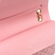 Chanel 2004-2005 Pink Caviar Medium Classic Double Flap Shoulder Bag