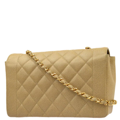 Chanel 1994-1996 Beige Caviar Medium Diana Shoulder Bag