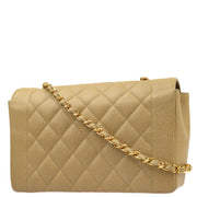 Chanel 1994-1996 Beige Caviar Medium Diana Shoulder Bag