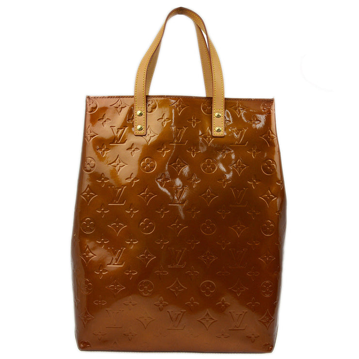 Louis Vuitton 2002 Bronze Vernis Reade MM Tote Handbag M91143