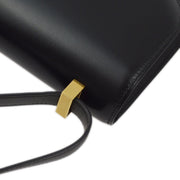 Hermes 2003 Black Box calf Constance 23 Guilloche Shoulder Bag