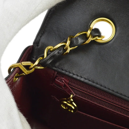 Chanel 1994-1996 Black Lambskin Medium Diana Shoulder Bag