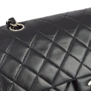 Chanel 2001-2003 Black Lambskin Medium Classic Double Flap Shoulder Bag